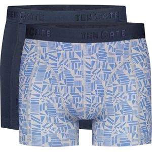 TEN CATE Basics men shorts (2-pack) - heren boxers normale lengte - blauw en grafisch dessin