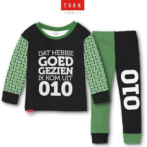 Tukk jammies Rotterdam groen/zwart pyjama mt.80