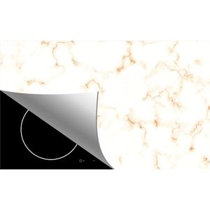 Inductie beschermer - Marmer Patroon Wit - 59x52 cm - Kookplaat beschermer - Kookplaataccessoire - Steen - Keuken decoratie - Inductie protector - Werkbladbeschermer - Inductiebeschermer