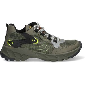 Braqeez 422923-569 Jongens Lage Sneakers - Groen - Leer - Veters