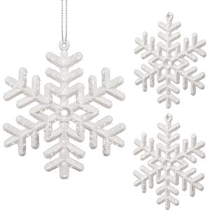 Springos Kerstversiering | Kerstdecoratie Voor Binnen | Kersthanger | Sneeuwvlok | 3 Stuks