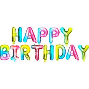 Fienosa Verjaardag Versiering - Happy Birthday - Regenboog 37 cm Letters - Happy Birthday versiering - Happy Birthday Slinger - Ballonnen Verjaardag - Verjaardag Decoratie - themafeest - gefeliciteerd ballon