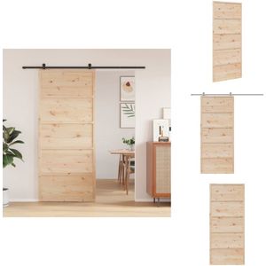vidaXL Schuifdeur - Schuifdeuren - Schuifdeursysteem - Schuifdeurrailsysteem - Schuifdeur 90x208 cm massief grenenhout