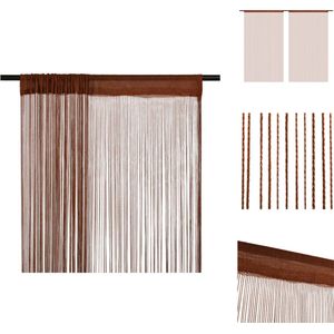 vidaXL Vliegengordijn - Deurgordijn - Raamgordijn - Kamerafscheiding - Winkeldecoratie - 100% polyester - 140 x 250 cm - Bruin - Gordijn