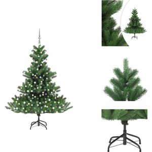 vidaXL Kunstkerstboom Nordic PE - 210 cm - LED-verlichting - inclusief standaard - Decoratieve kerstboom