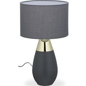 Relaxdays Nachtkastlamp touch - schemerlamp E14 - tafellamp - nachtkastje - E14 fitting - goud