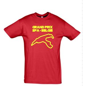 HEREN T-shirt Grand Prix Spa - Belgie - 2024-2X LARGE - Rood en Geel