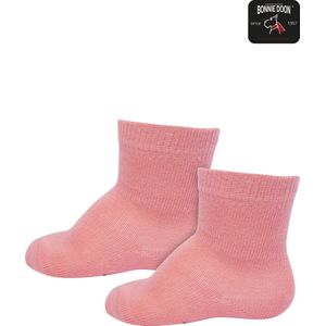 Bonnie Doon Basic Sokken Baby Roze 4/8 maand - 2 paar - Unisex - Organisch Katoen - Jongens en Meisjes - Stay On Socks - Basis Sok - Zakt niet af - Gladde Naden - GOTS gecertificeerd - 2-pack - Multipack - Roze - Pink Lemonade - OL9344012.318