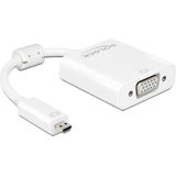 DeLOCK Micro HDMI naar VGA + 3,5mm adapter - wit - 0,15 meter