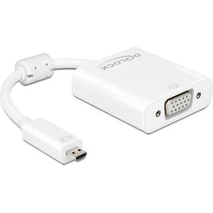 DeLOCK Micro HDMI naar VGA + 3,5mm adapter - wit - 0,15 meter