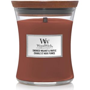 WoodWick Hourglass Medium Geurkaars - Smoked Walnut & Maple