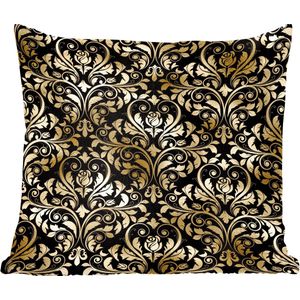 Sierkussens - Kussentjes Woonkamer - 60x60 cm - Patronen - Barok - Goud - Zwart