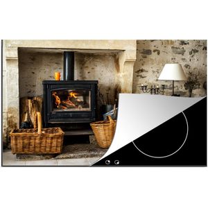 KitchenYeah® Inductie beschermer 80x52 cm - Open haard in een woonkamer - Kookplaataccessoires - Afdekplaat voor kookplaat - Inductiebeschermer - Inductiemat - Inductieplaat mat