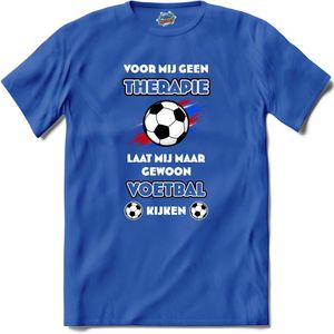 Oranje voetbal leeuw - WK en EK voetbal kampioenschap - koningsdag en Koninginnedag feest kleding - T-Shirt - Heren - Royal Blue - Maat XXL