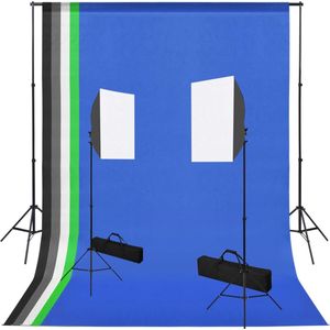 vidaXL Studiolampen Softbox - Achtergrondset 5 stuks - 300 cm frame - Fotografie op locatie - Fotostudio Set