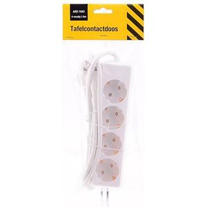 ARD 1043 4-voudige 1.5m verlengkabel met randaarde in wit