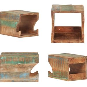 vidaXL Wandfietsenrek 35x25x25 cm massief gerecycled hout - Fietsenrek - Fietsenrekken - Houten Fietsenrek - Houten Fietsenrekken