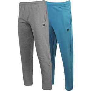 2-Pack Donnay Joggingbroek rechte pijp - Sportbroek - Heren - Maat XXL - Silver-marl/Vintage blue