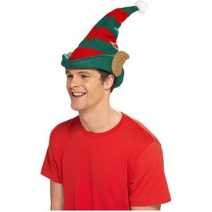 Dressing Up & Costumes | Costumes - Christmas - Elf Hat, Green With Red Stripes