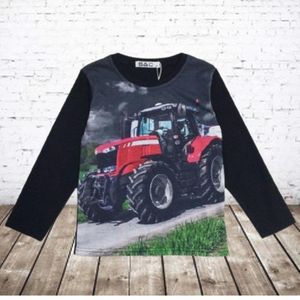 Zwarte longsleeve met trekker H160 -s&C-86/92-Longsleeves jongens