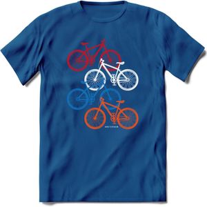 Amsterdam Bike City T-Shirt | Souvenirs Holland Kleding | Dames / Heren / Unisex Koningsdag shirt | Grappig Nederland Fiets Land Cadeau | - Donker Blauw - M