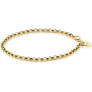 ZINZI zilveren jasseron armband geel verguld 5mm breed 19cm ZIA1009G