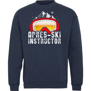 Sweater Apres Ski Instructor | Apres Ski Verkleedkleren | Ski Pully Heren | Foute Party Ski Trui | Navy | maat L