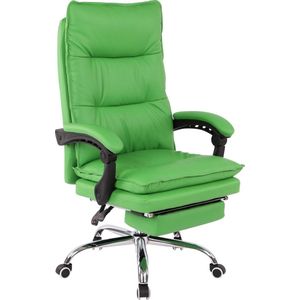 Bureaustoel - Bureaustoelen voor volwassenen - Design - Voetensteun - Gewatteerd - Kunstleer - Groen - 67x84x125 cm