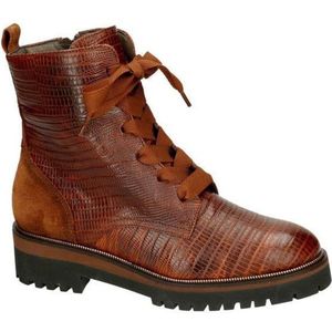 Softwaves Dames Veterboots - Cognac/Caramel - Maat 41