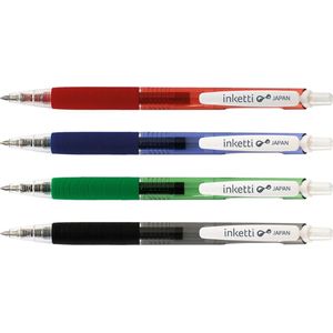 Penac Gelpennen - Inketti - 4 kleuren - rood, blauw, groen en zwart - 0,5mm