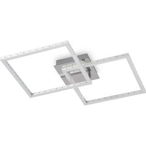 Lindby - LED plafondlamp- met dimmer - 2 lichts - ijzer, aluminium, siliconen - H: 7.95 cm - aluminium - Inclusief lichtbronnen