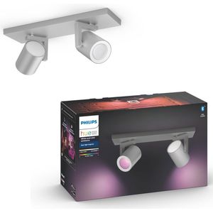 Philips Hue Argenta Opbouwspot - White and Color Ambiance - GU10 - 2 x 5,7W - Aluminium - Bluetooth
