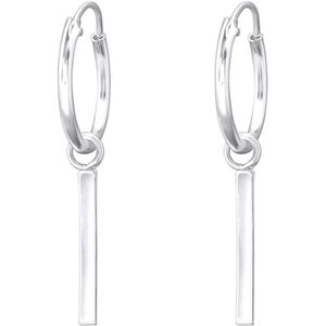Zilveren oorringen 12mm met staafje | Bar Ear Hoops | Zilverana | Sterling 925 Silver