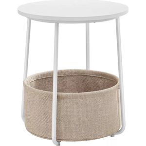 In And OutdoorMatch Bijzettafel Garland - Laptoptafel - Ontbijt - Bed - Rond - Bruin - 40x40x56cm