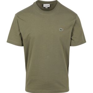 Lacoste - T-Shirt Olijfgroen - Heren - Maat L - Regular-fit