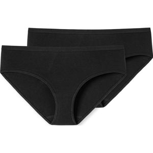 SCHIESSER 95/5 slip (2-pack) - dames hipsters biologisch katoen zwart - Maat: 34