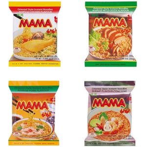 Mama Instant Noedels Noodles Mix (Eend, Garnaal, Kip, Varken) 40 x 55 Gram