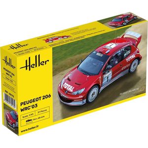1:43 Heller 80113 PEUGEOT 206 WRC 03 Plastic Modelbouwpakket