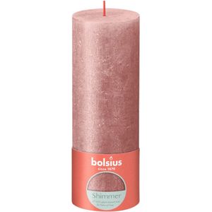 Bolsius Rustiek stompkaars Shimmer 190/68 - Pink