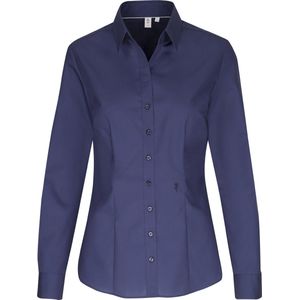 Seidensticker dames blouse slim fit - donkerblauw - Maat: 46