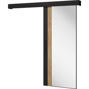 Schuifdeursysteem met rail, Schuifmechanisme, Moderne design, 96x205x8 cm - Schuifdeur MANTILA - Zwart
