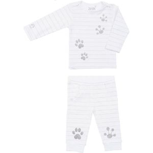 Frogs & Dogs - kraamcadeau - baby - meisjes - broek + Lucky shirt - Glitter - streep/wit - maat 62