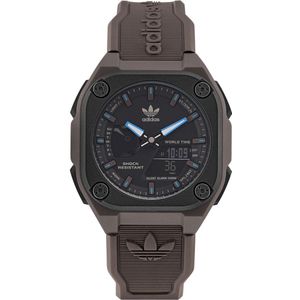 Adidas Street City Tech One AOST22546 Horloge - Rubber - Bruin - Ø 45 mm