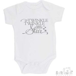 100@ katoenen Romper ""Twinkle winkle little star"" Unisex Katoen Wit/grijs Maat 62/68