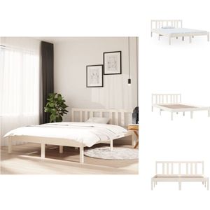 vidaXL Houten Bedframe - Moderne Slaapkamer - 120 x 190 cm - Massief Grenenhout - Stabiel en Comfortabel - Bed