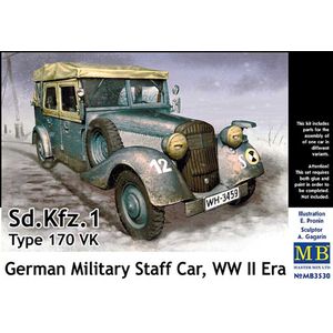 1:35 Master Box 3530 Mercedes-Benz 170 Kfz. 1 Type 170VK - Military Staff Car WWII Plastic Modelbouwpakket