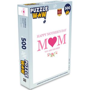 Puzzel Spreuken - Happy Mother's Day mom you are the best - Quotes - Mama - Legpuzzel - Puzzel 500 stukjes