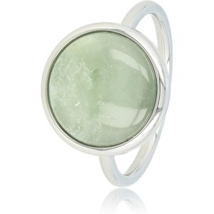 My Bendel - Zilveren met Green Fluorite Edelsteen - Zilveren Ring met Mooie Green Fluorite Edelsteen - Met luxe cadeauverpakking