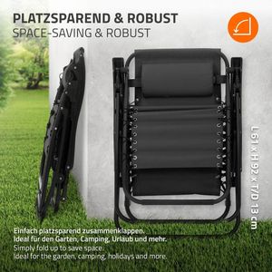 Opklapbare fauteuil grijs met verstelbare hoofdsteun en rugleuning incl. bekerhouder ML-Design