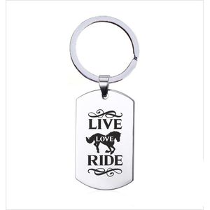 Sleutelhanger RVS - Live Love Ride